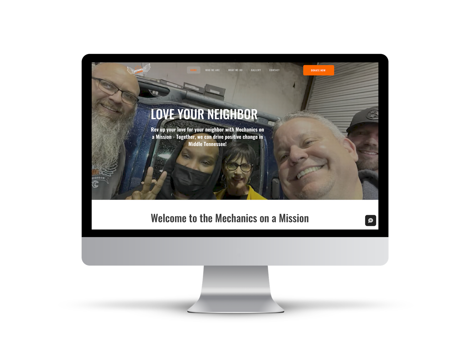 Mechanics on a Mission website, designed by JBowman Creative