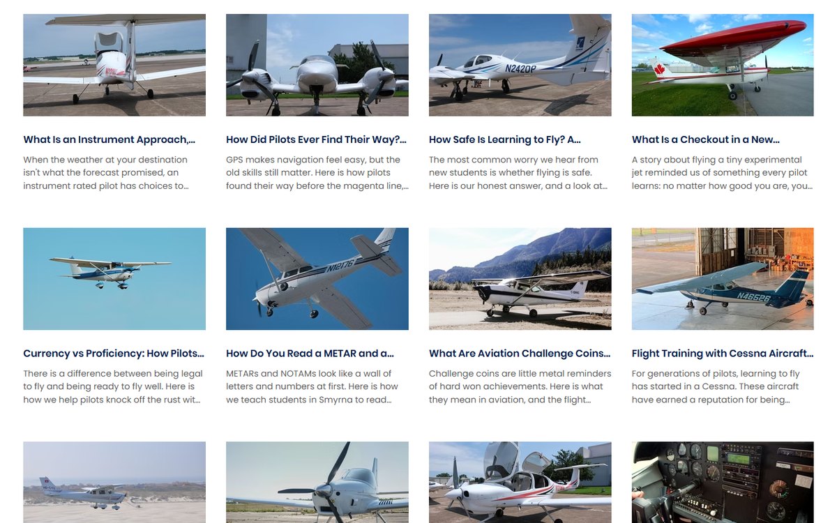 The Flying High Again blog, filled by the publishing engine