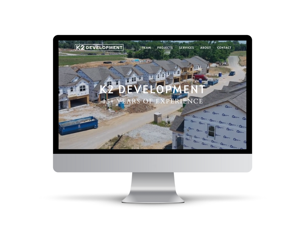 K2 Development website on a desktop screen