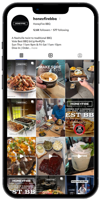 JBowman Creative Agency, Social Media Management, HoneyFire BBQ Instagram