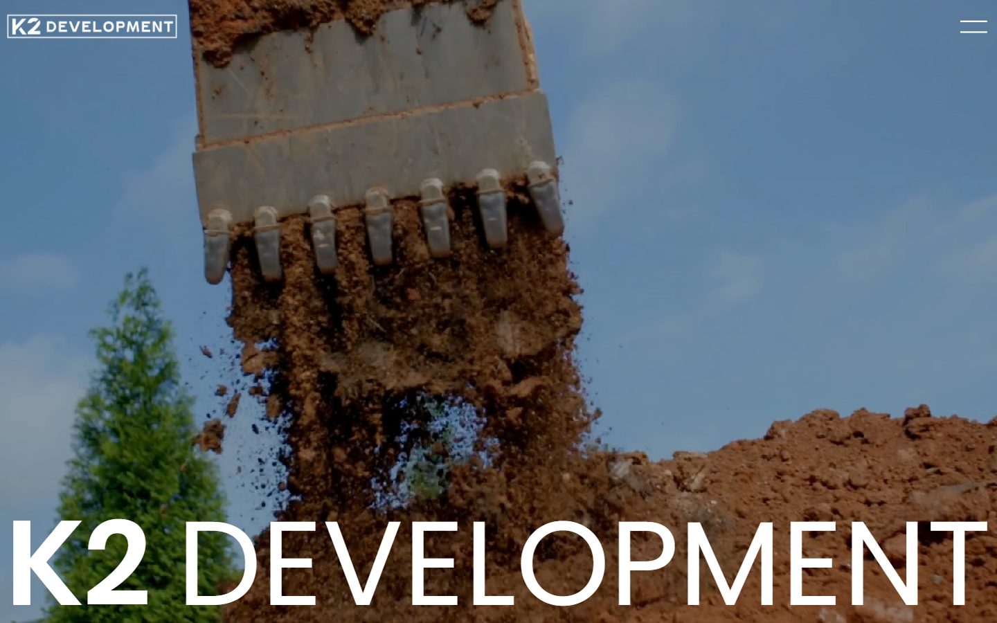 The K2 Development homepage, built by JBowman Creative