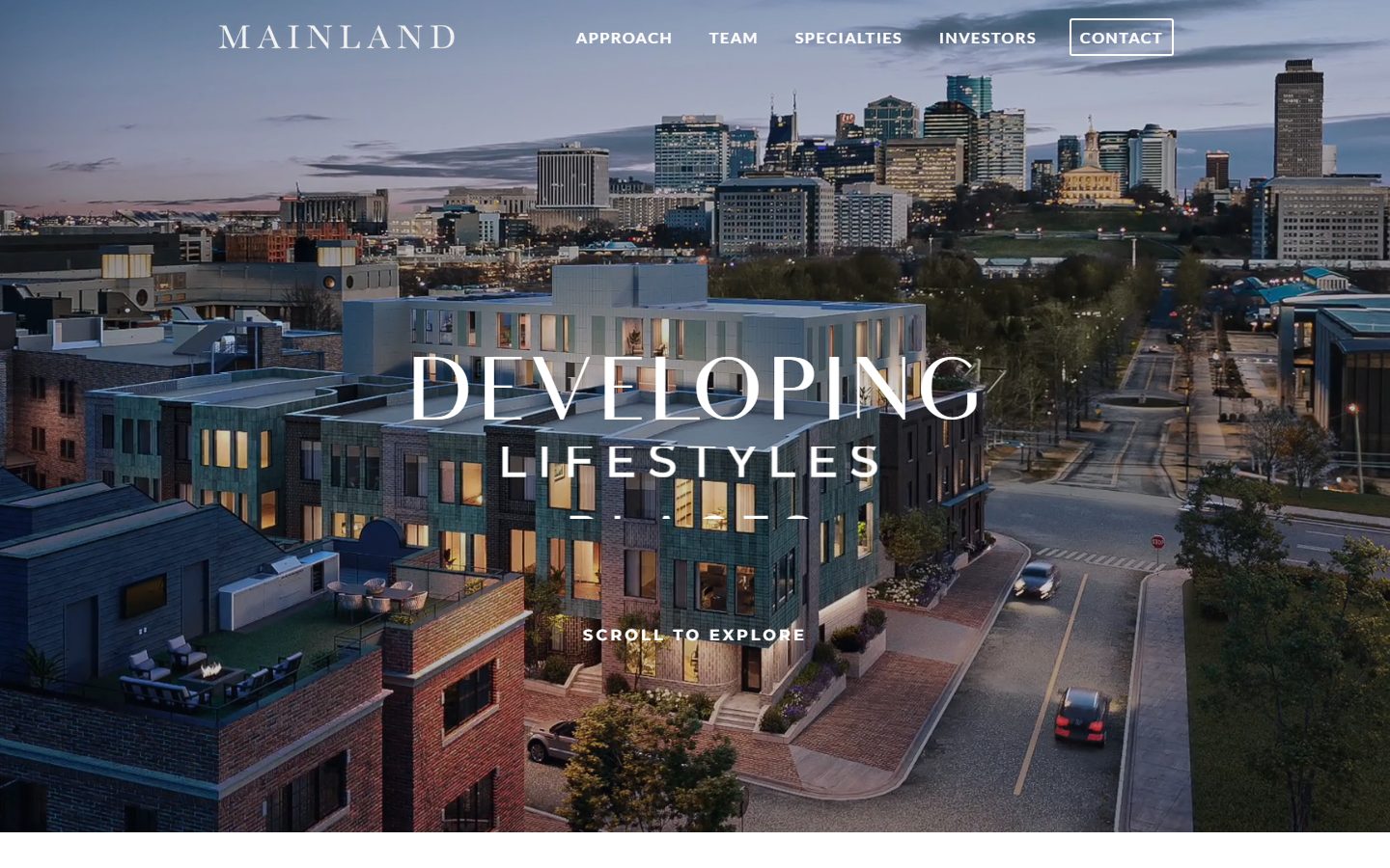 The Mainland Companies homepage, built by JBowman Creative