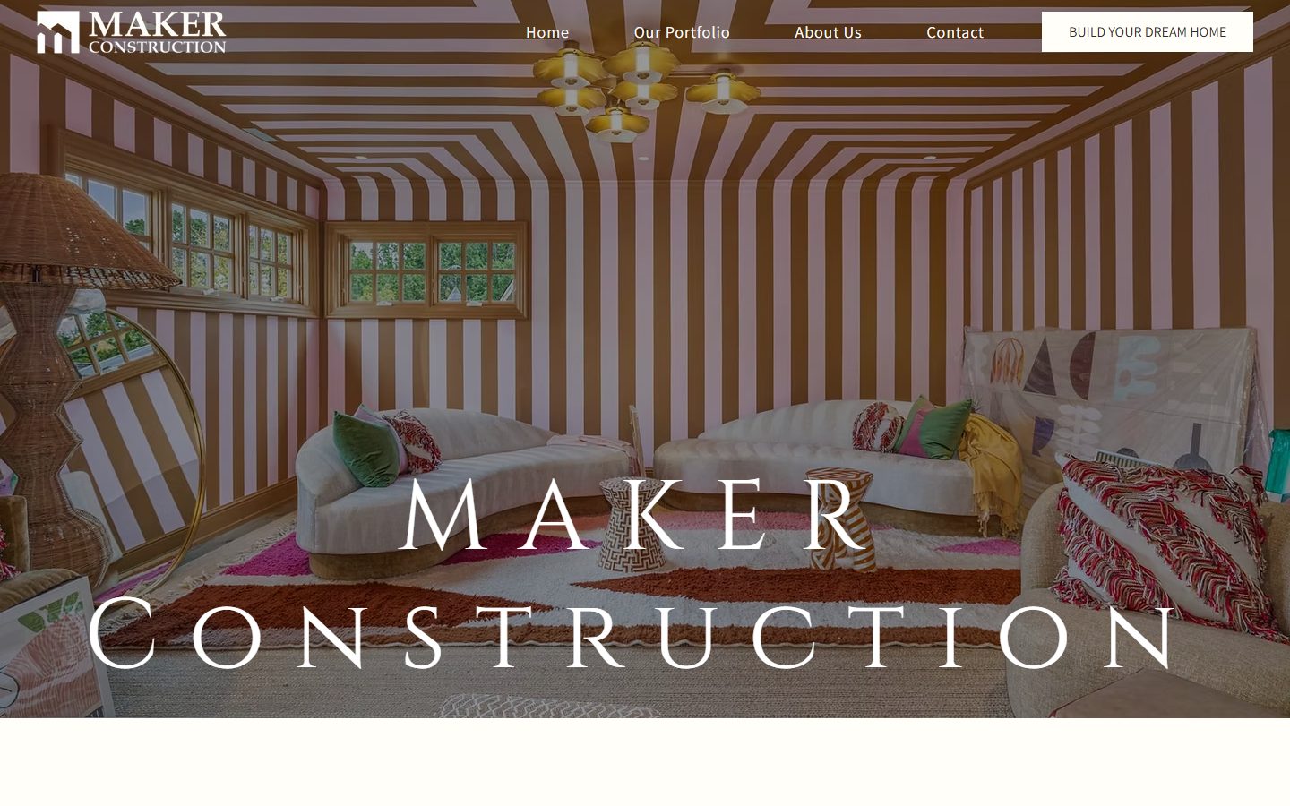 The Maker Construction homepage, built by JBowman Creative