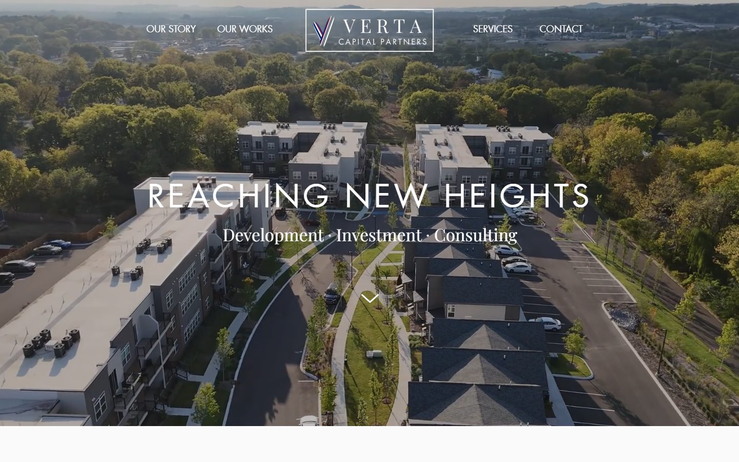 The Verta Capital Partners homepage, built by JBowman Creative